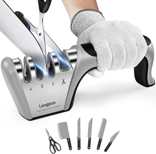 Longzon 5-in-1 Knife Sharpener 4 Stage by Longzon