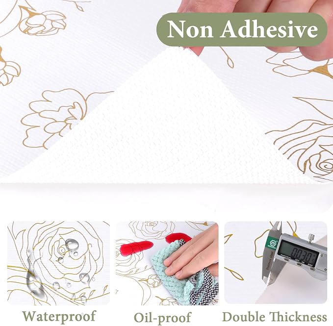 Shelf Liners for Kitchen Cabinets 12in x 10FT Non Adhesive Drawer Liner Gold - Image 5
