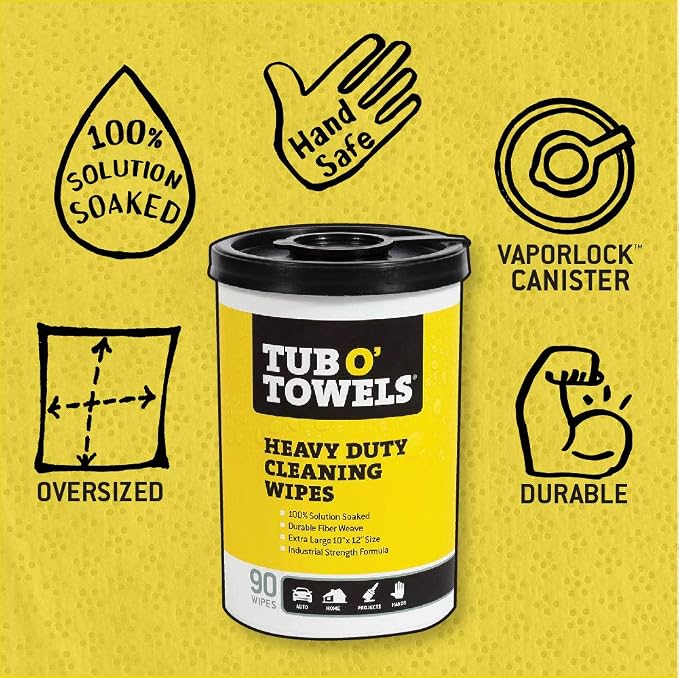 Tub O' Towels TW90 Heavy-Duty 10" x 12" Size Multi-Surface Cleaning Wipes - Image 3
