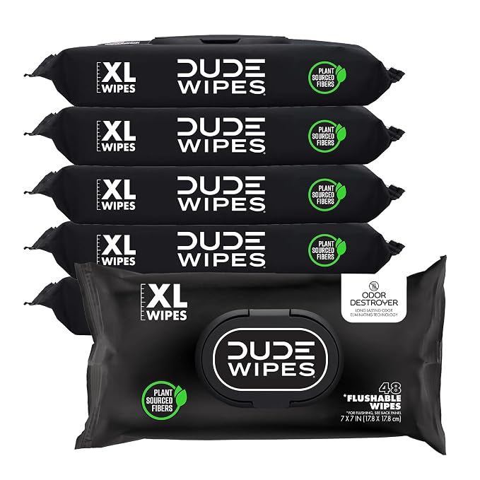 DUDE Wipes - Flushable Wipes for Adults - 6 Pack by DudeWipes