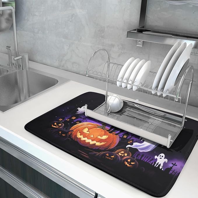 Halloween Ghost Pumpkin Dish Drying Mat - Image 5