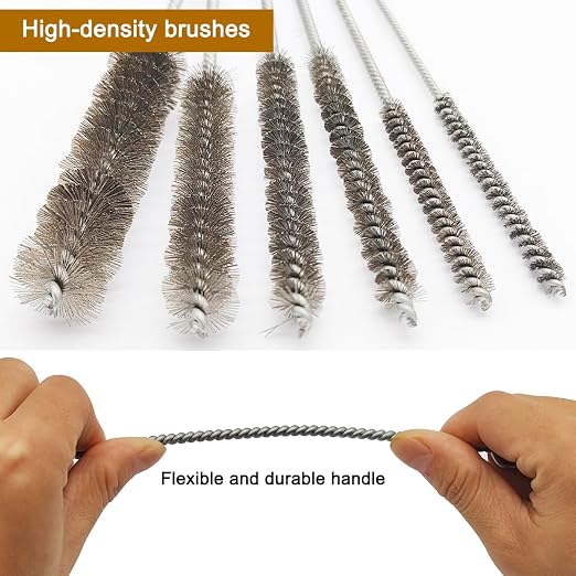 12 Pcs Brass Wire Brush Stainless Steel Wire Brush Set, Round Metal Cleaning - Image 4