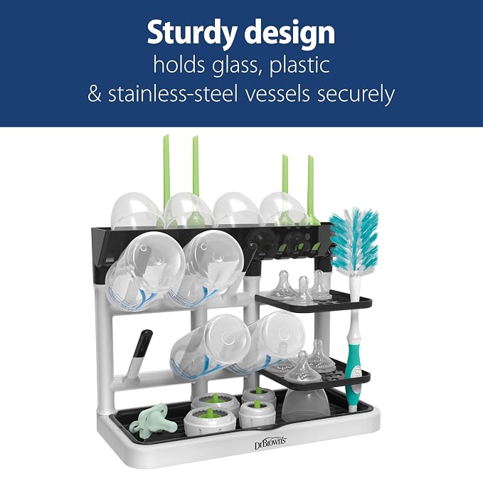 Dr. Brown's Drying Tower, Stand-Up Drying Rack, Countertop Baby Bottle Drying - Image 8