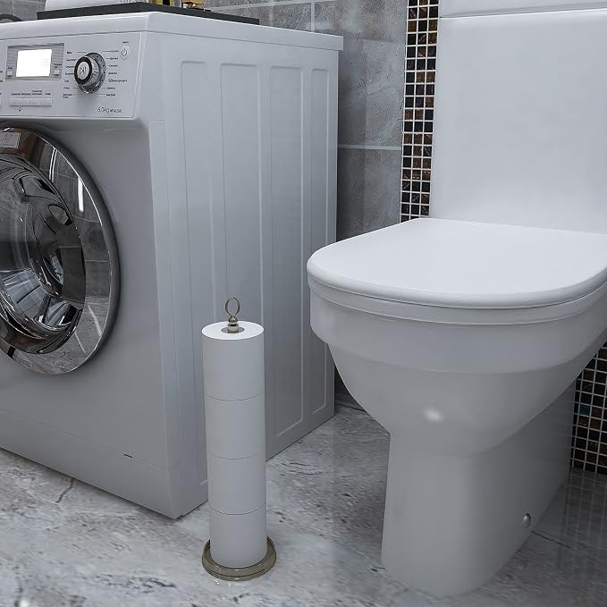 Heavy Weighted Toilet Paper Holder Free Standing Toilet Paper Storage，Spare - Image 5