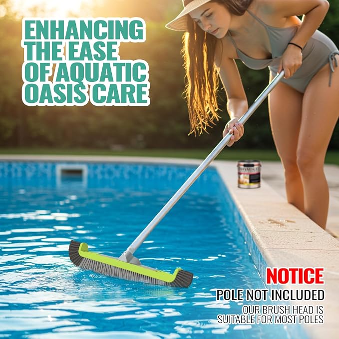 18" Pool Brush Head for Cleaning Swimming Pool Walls, Curved Ends - Image 7