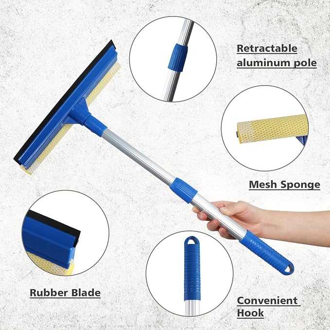 Professional Window Squeegee, 2 in 1 Squeegee Window Cleaner - Image 3