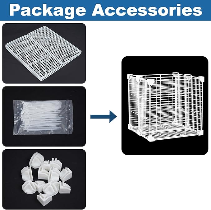 Deep Freezer Organizer Bin 13.8"x13.8"x13.8", Vertical Sides Wire Freezer - Image 3