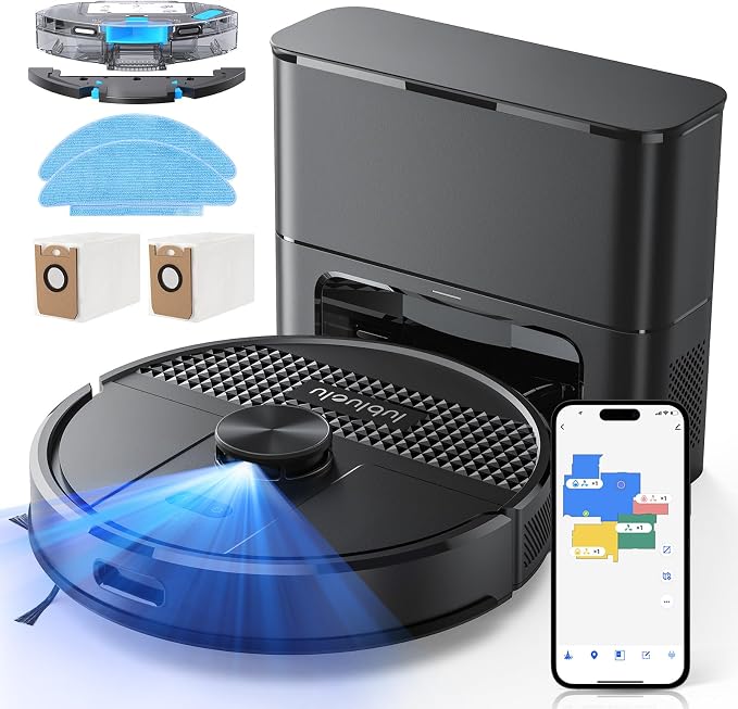 Lubluelu Robot Vacuum and Mop Combo, 5500Pa Robot Vacuum Cleaner by LublueluCordlessVacuum