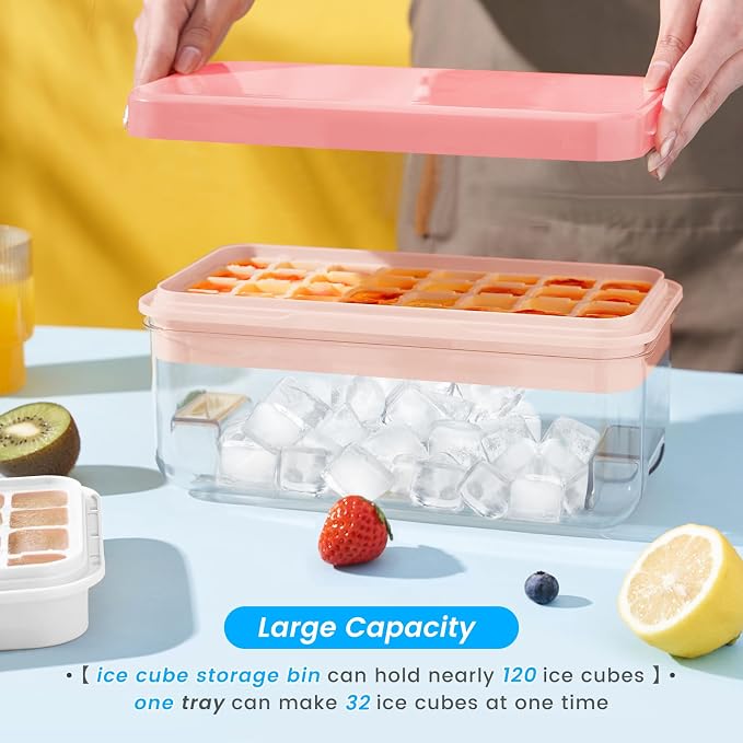 Ice Cube Tray with Lid and Bin, Ice Trays - Image 4