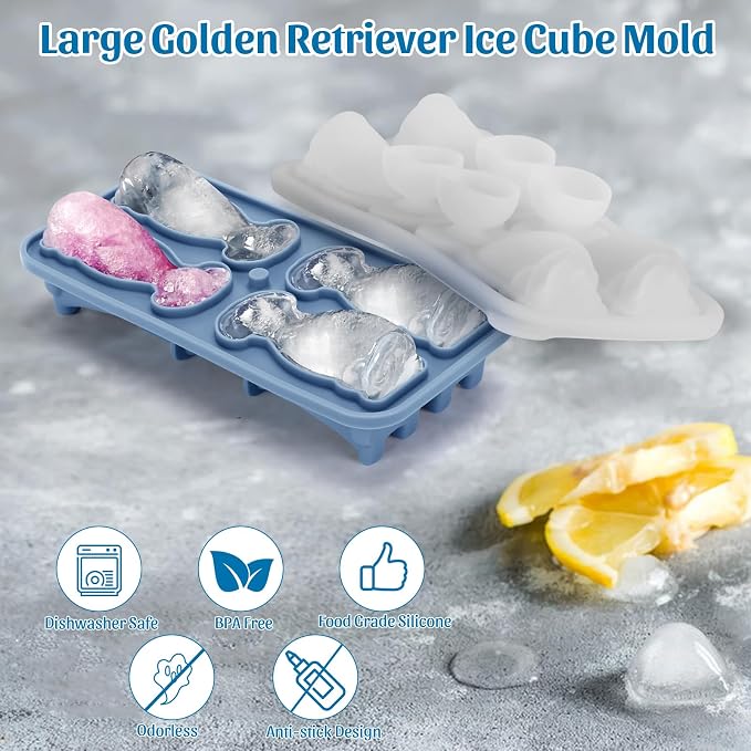 Silicone Ice Cube Tray, Juice and Bourbon, 4 Big Cute Animal Ice Trays - Image 6