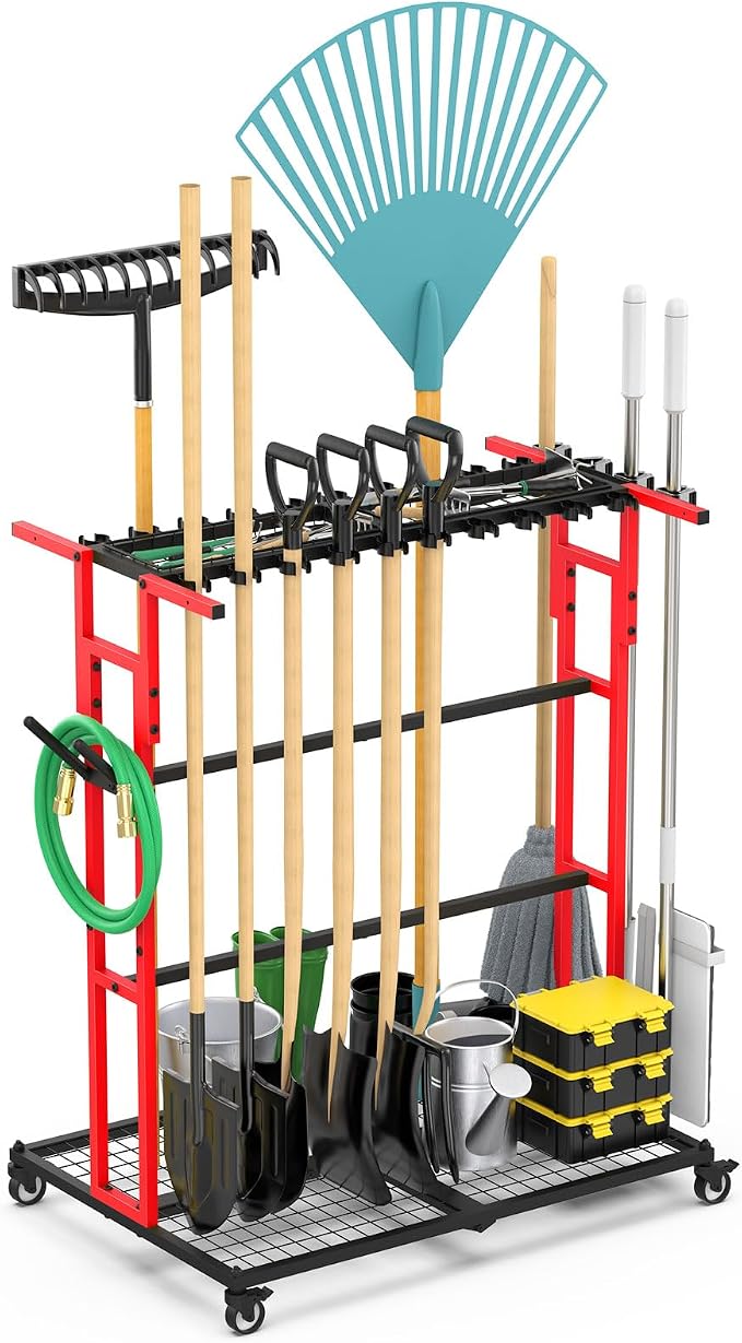 CCCEI Garage Organization with Wheels, Outdoor Gargen Yard Shed Tools Organizer by CCCEI