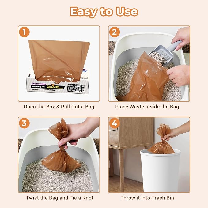 Odor Sealing Small Trash Bags Home & Food Use M-220 Count Disposable Bags - Image 5