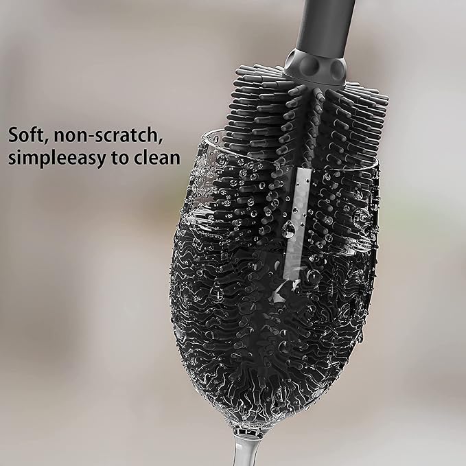 Long Silicone Bottle Cleaning Brush | 2 Pack| 16”+13”Water Bottle Brush Cleaner - Image 4