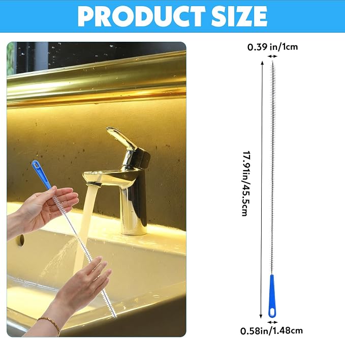 17 Inch Sink Drain Overflow Cleaning Brush Household Sewer Hair Catcher - Image 2
