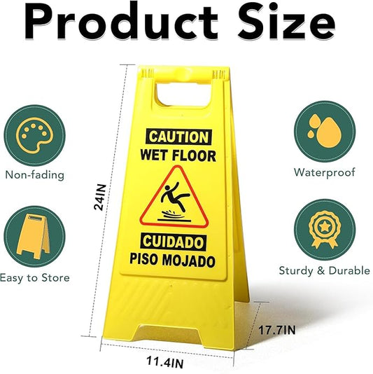 XPCARE 24 Inches Caution Wet Floor Sign, A Frame Safety Wet Floor Signs - Image 2