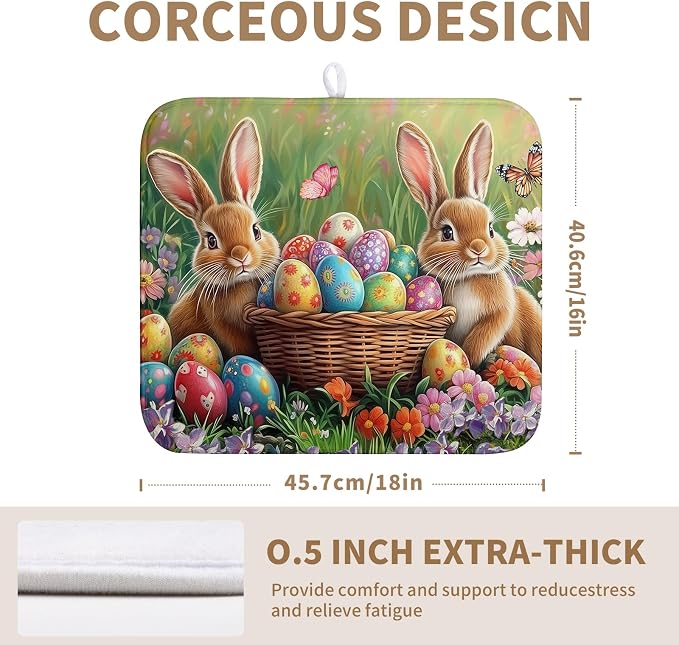 Easter Bunny Eggs Dish Drying Mat - Image 2