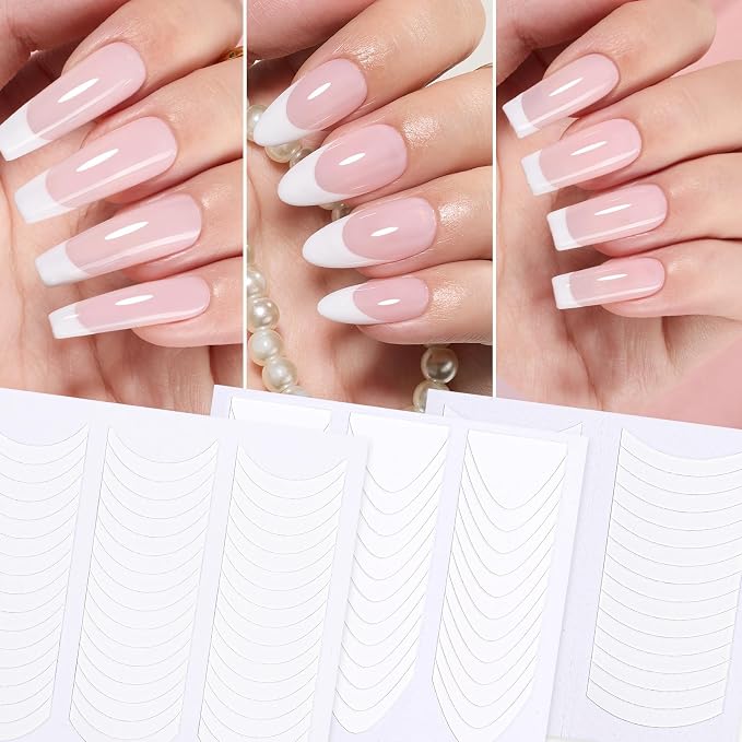 Beetles French Manicure Nail Art Stickers 30 Sheets French Tip Tool 3 Designs - Image 2