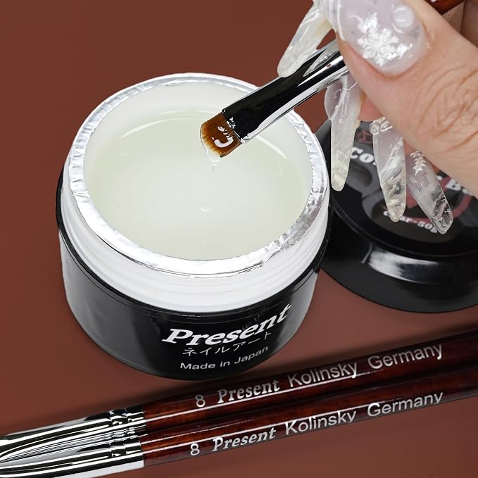 Present Gel Nail Brush, UV Gel Nail Brush, Nail Art Tips Builder Brush Pen - Image 8