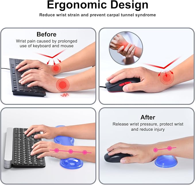 Gel Keyboard and Mouse Wrist Rest Set, Comfort Ergonomic Wrist Support - Image 3