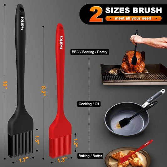 Walfos Silicone Basting Brush Set, 5 Pieces Heat Resistant Pastry Brush - Image 2