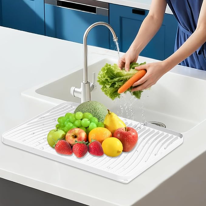 Silicone Dish Drying Mat for Kitchen Counter, Non-Slip Drain Pad, Dish Drying - Image 7