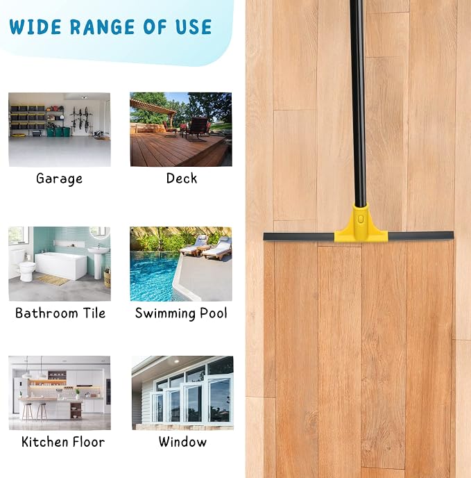 Squeegee Broom for Floor, Garage Concrete, Shower Glass, Window Cleaning - Image 7