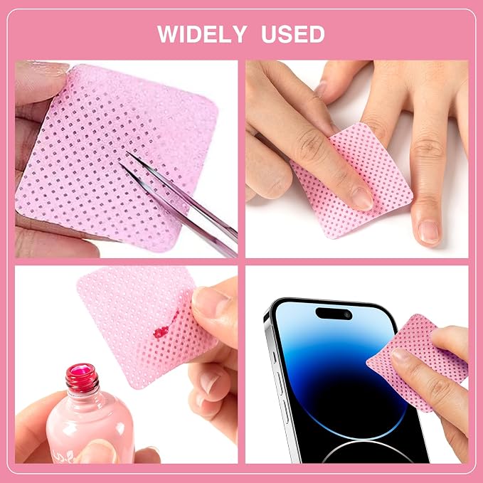 BLUERISE Lint Free Nail Wipes Nail Polish Remover Pads Soft Absorbable Eyelash - Image 5