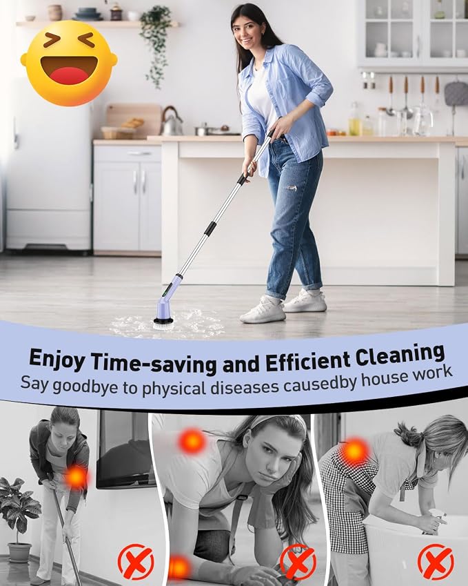 Electric Spin Scrubber for Cleaning Bathroom, Shower Scrubber Cordless Cleaning - Image 2