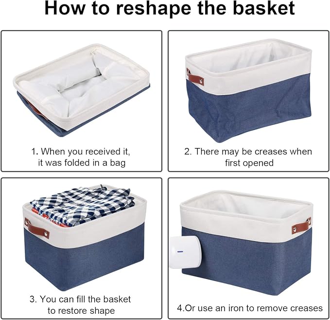 Univivi 4PC Large Storage Baskets Foldable Fabric Storage Bins - Image 7