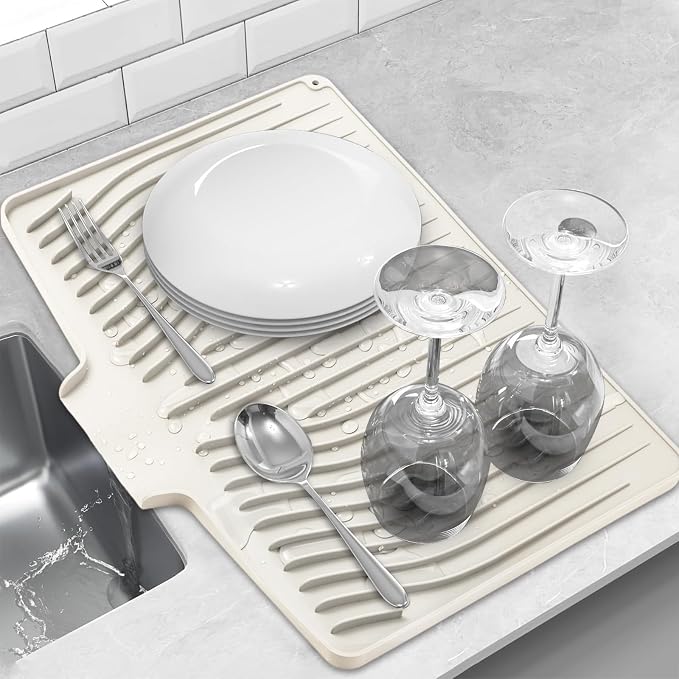 Silicone Dish Drying Mat for Kitchen Counter, Dish Drainer Mat, Non-Slip Drying by Unknown