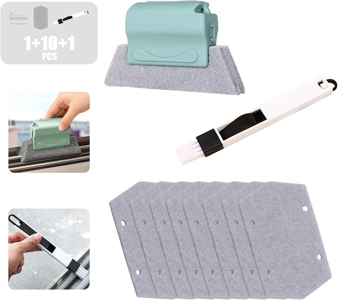 Window Groove Cleaning Tools Set, Small Multipurpose Track Brush by Shaoduoli