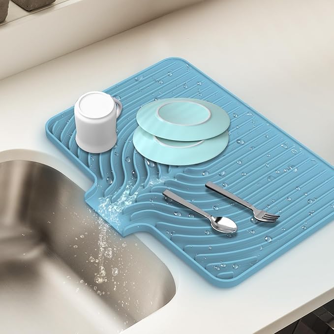 Dish Drying Mat for Kitchen Counter, by JACZZO