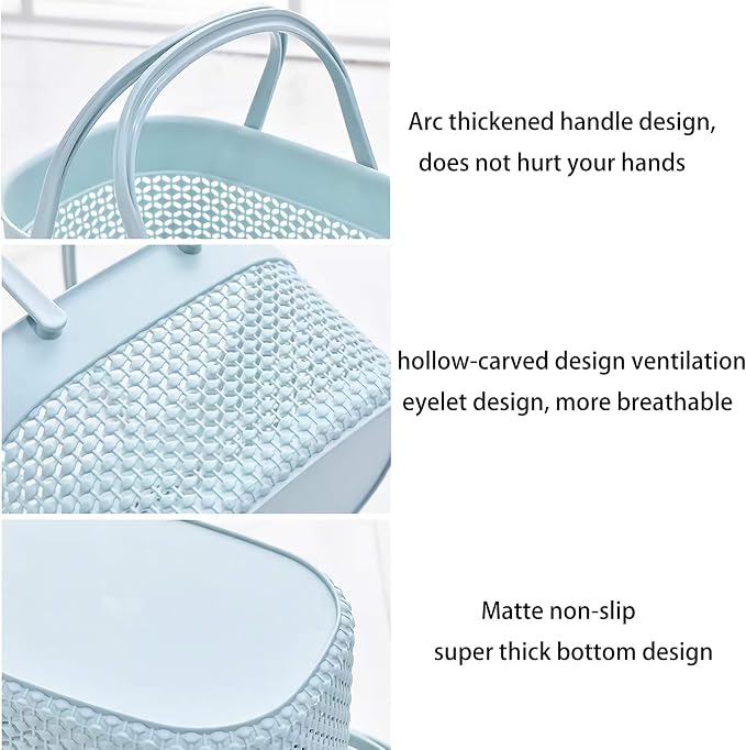 rejomiik 2 Pack Plastic Shower Caddy Basket, Portable Organizer Storage Tote - Image 5