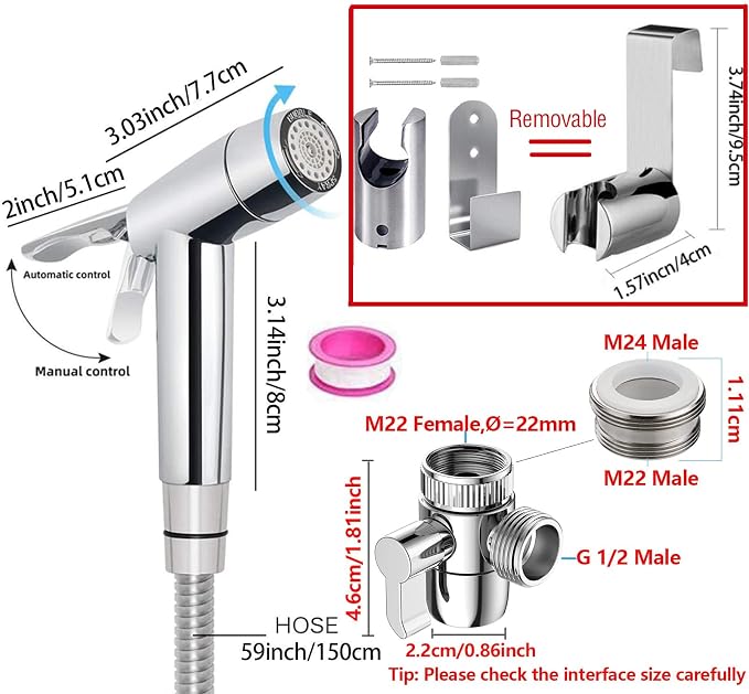 Handheld Bidet Sprayer Toilet Bathroom Douche Cloth Washing Diaper Cleaning - Image 2