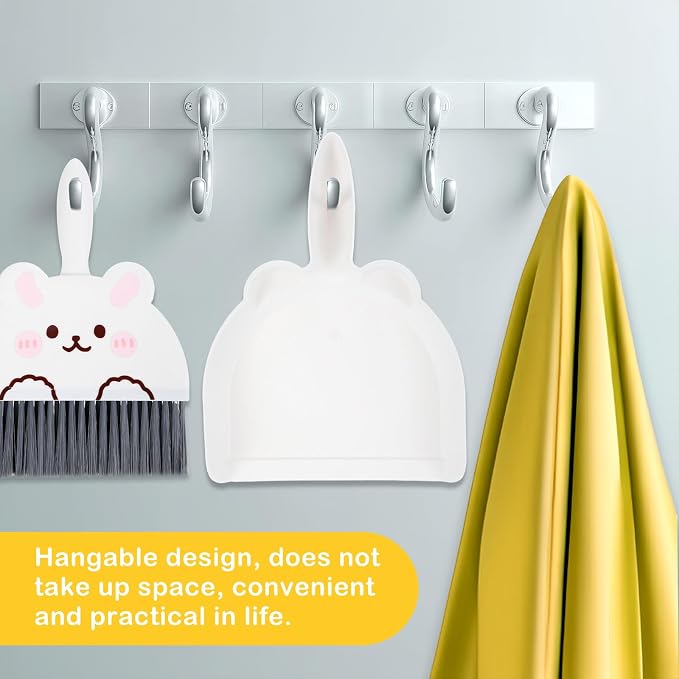 Cute Dustpan and Brush Set, 1 Set Small Hand Broom and Dustpan, Little White - Image 4