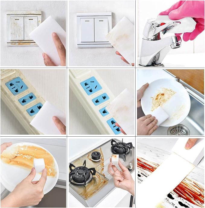 Magic Sponge Eraser, 50 Pack Melamine Sponge Sheets Foam in Bulk, All-Purpose - Image 5