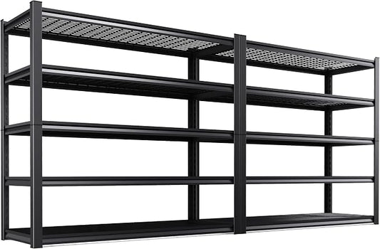 Set of 2 Garage Shelving-3500 lbs 5 Tier Storage Shelves, Adjustable Heavy Duty by Unknown