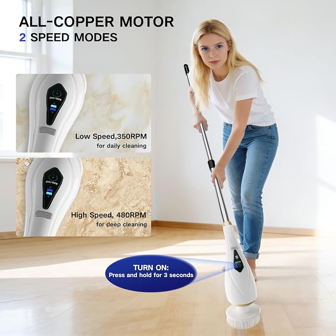 Electric Spin Scrubber Cordless Shower Cleaning Brush - Image 2