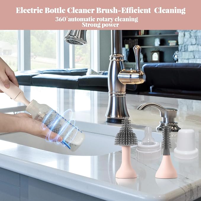 Electric Cleaning Brush with USB Rechargeable Electric Bottle Brush Cleaner and - Image 2