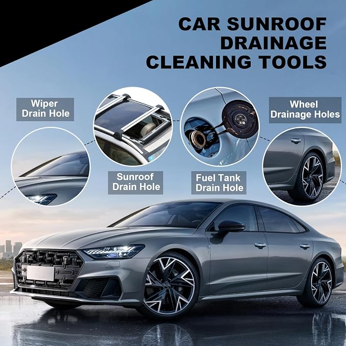 Auto Sunroof Drain Cleaning Tool, Extra Long Tube Cleaning Brush - Image 5