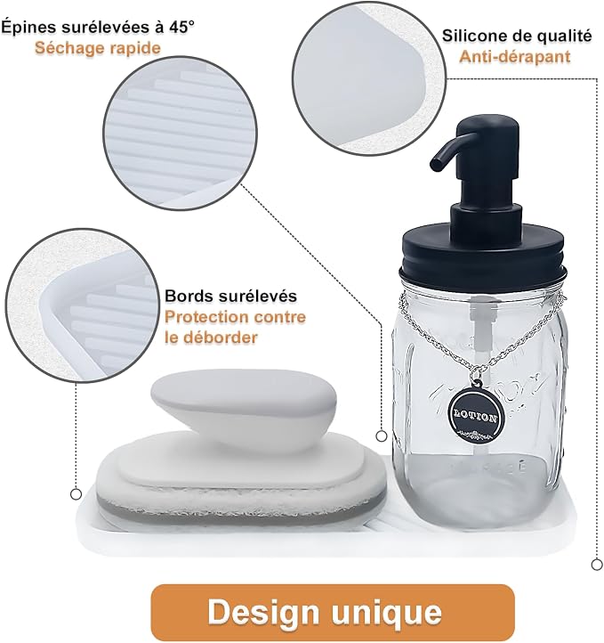 Silicone Organizer Tray, Soap and Sponge Holder - Image 3