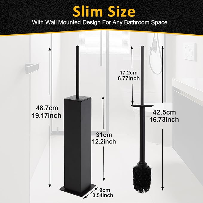 Toilet Brush and Holder Floor Standing, Bathroom Toilet Brush, Freestanding - Image 3