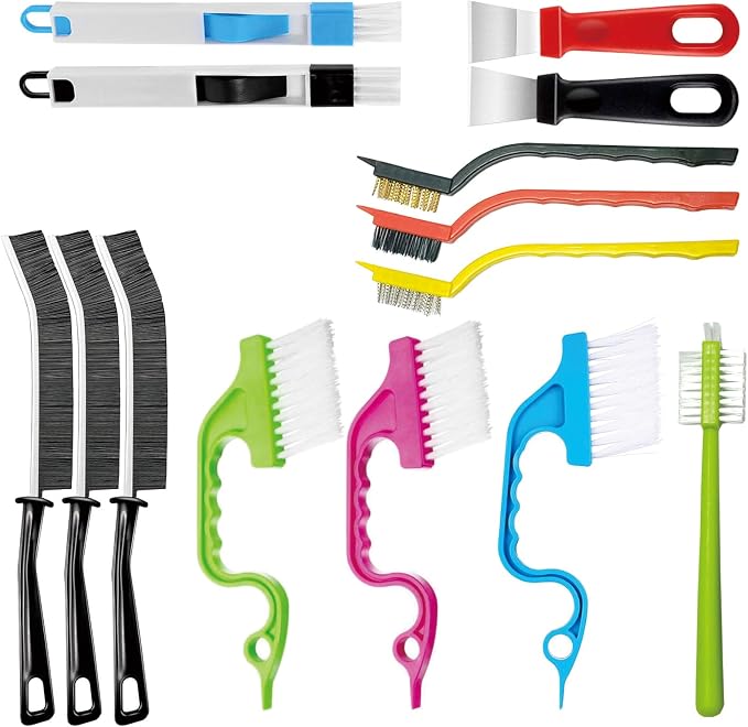 14Pcs Crevice Gap Cleaning Brush, Door Window Track Groove Corner Crevice by plantasartificialesdecorativ