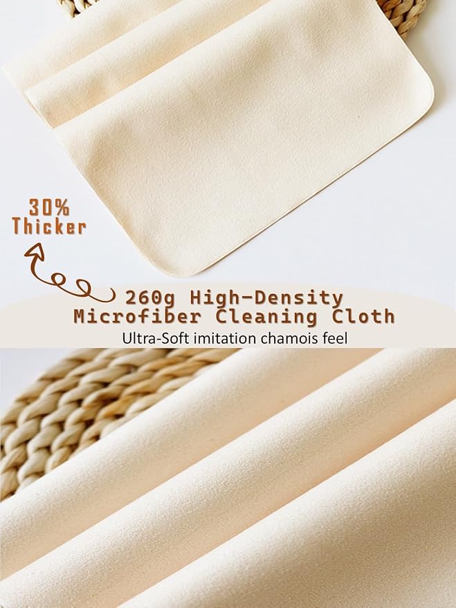 Glasses Cleaning Cloth, 30% Thicker 260g High-Density Microfiber Cleaning Cloth - Image 2