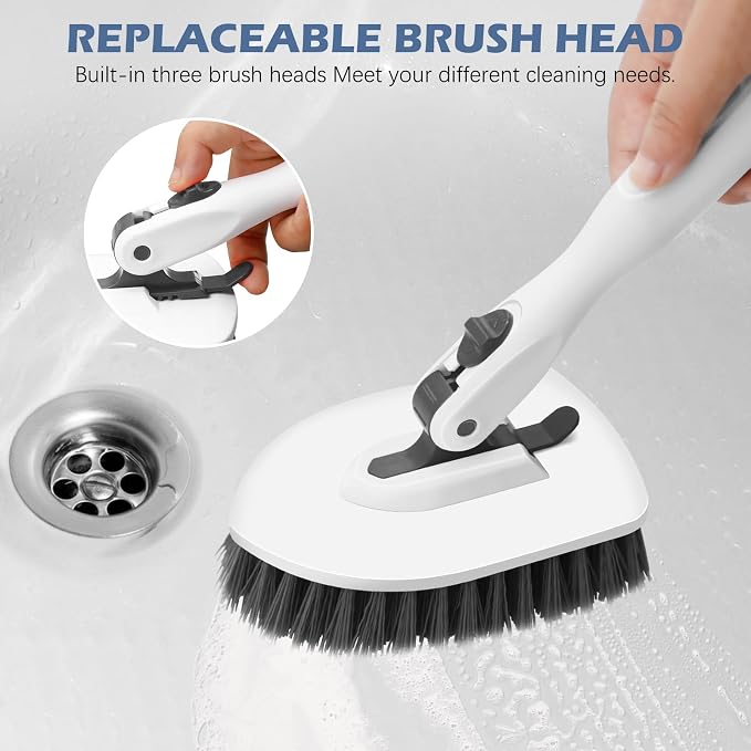 SetSail Floor Scrub Brush, 3-in-1 Tile Tub Floor Scrubber - Image 4