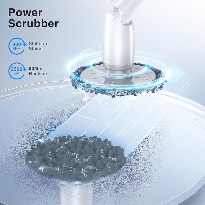 LABIGO Electric Spin Scrubber LA3 Pro, Cordless Bathroom Scrubber - Image 2