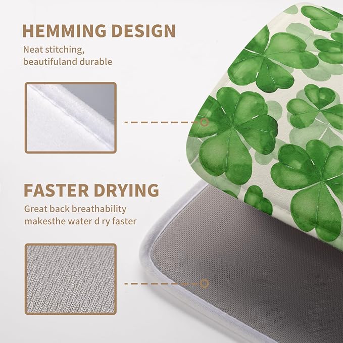 Green Clover Shamrock Dish Drying Mats - Image 4