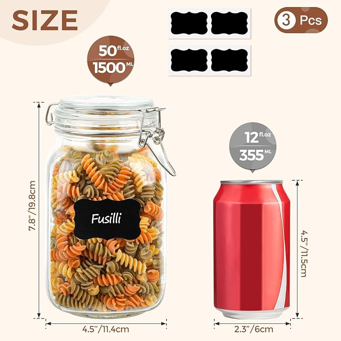ComSaf Airtight Glass Canister Set of 3 - Image 2