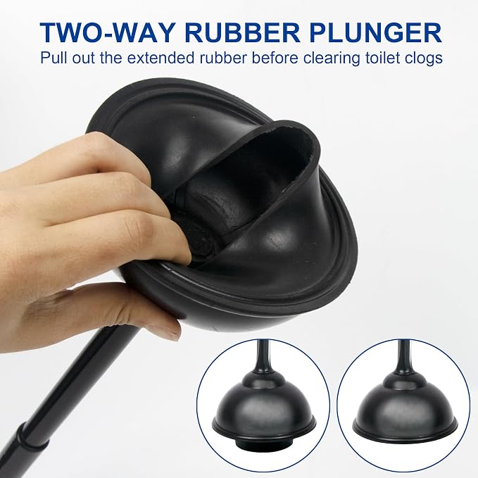 CELOX Black Toilet Plunger and Brush Set - Image 3