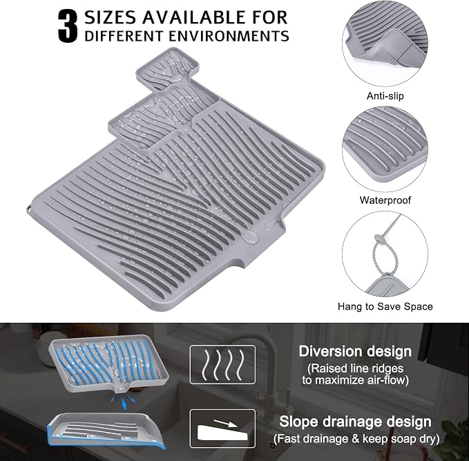 Silicone Dish Drying Mat, Stone Drying Mat - Image 3